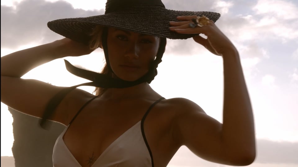 Model am Strand